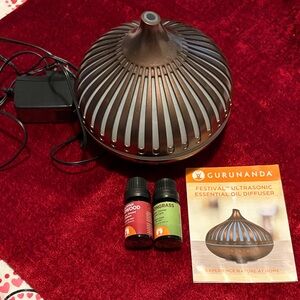 GuruNanda Ultrasonic Essential Oil Diffuser with two oils new never used